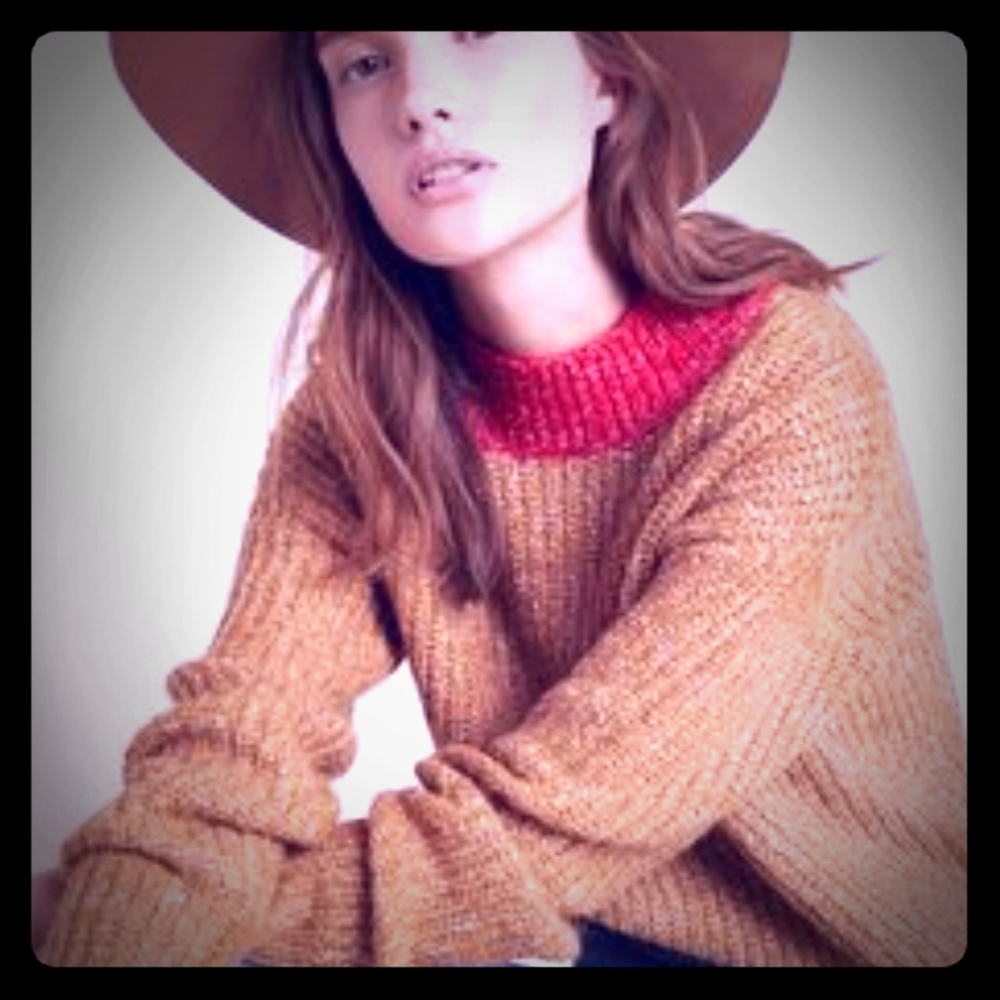 Anthropologie Color block Pullover XL= Oversized